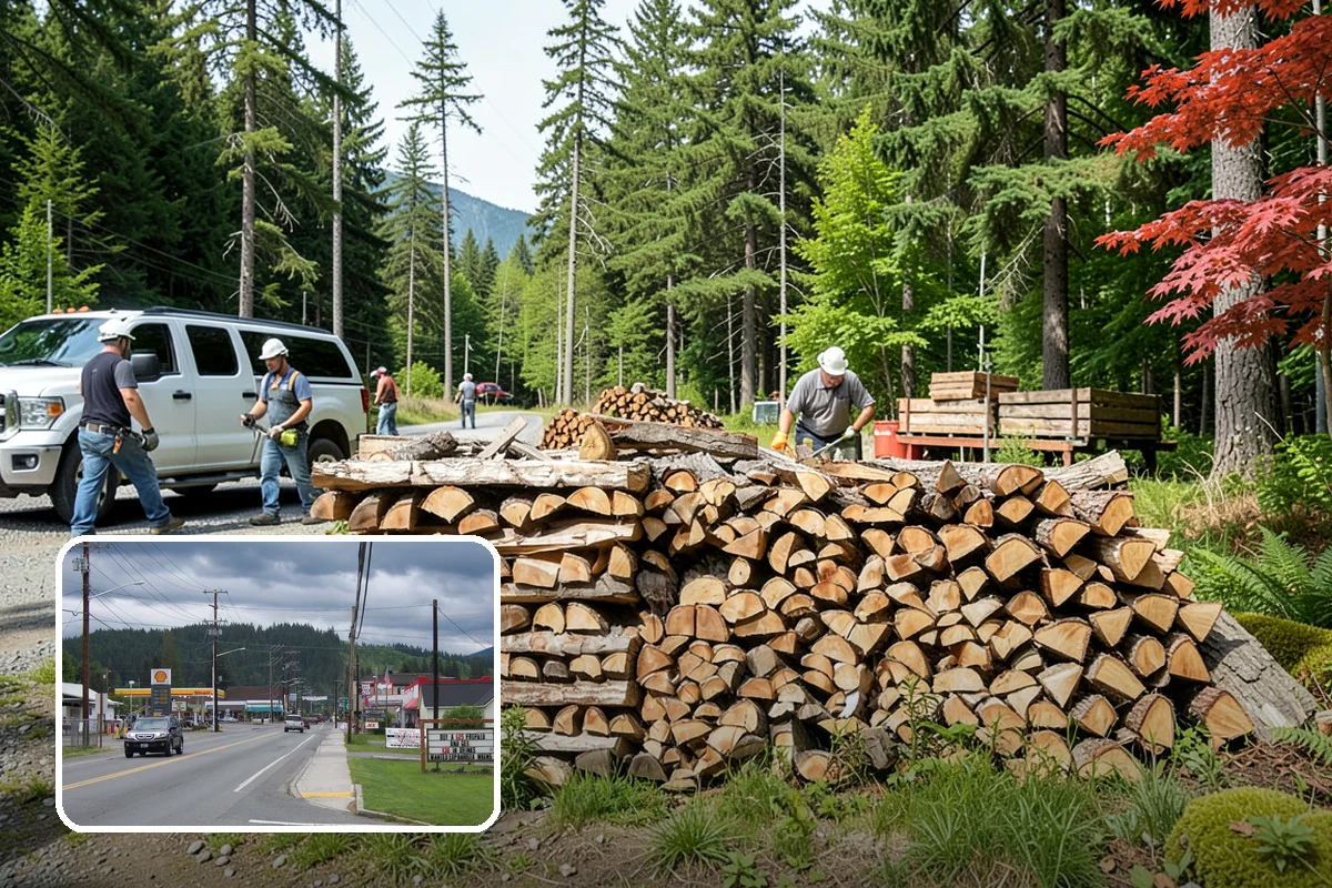 Firewood Stacking in Granite Falls, Snohomish County, WA - Saves you the labor of stacking a heavy load