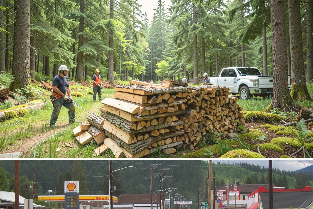 Firewood Stacking in Granite Falls, Snohomish County, WA - Add stacking to a fall delivery so your season's wood is organized and airing out before winter.