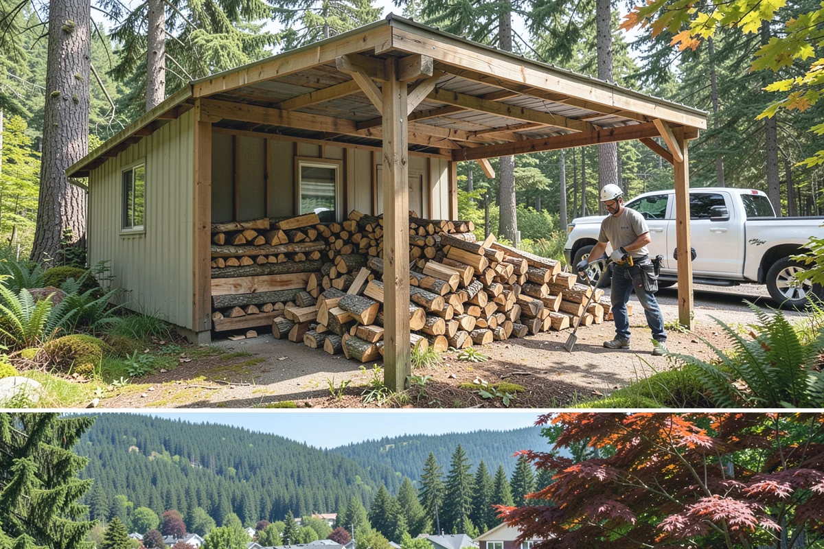 Firewood Stacking in Index, Snohomish County, WA - Add stacking to a fall delivery so your season's wood is organized and airing out before winter.