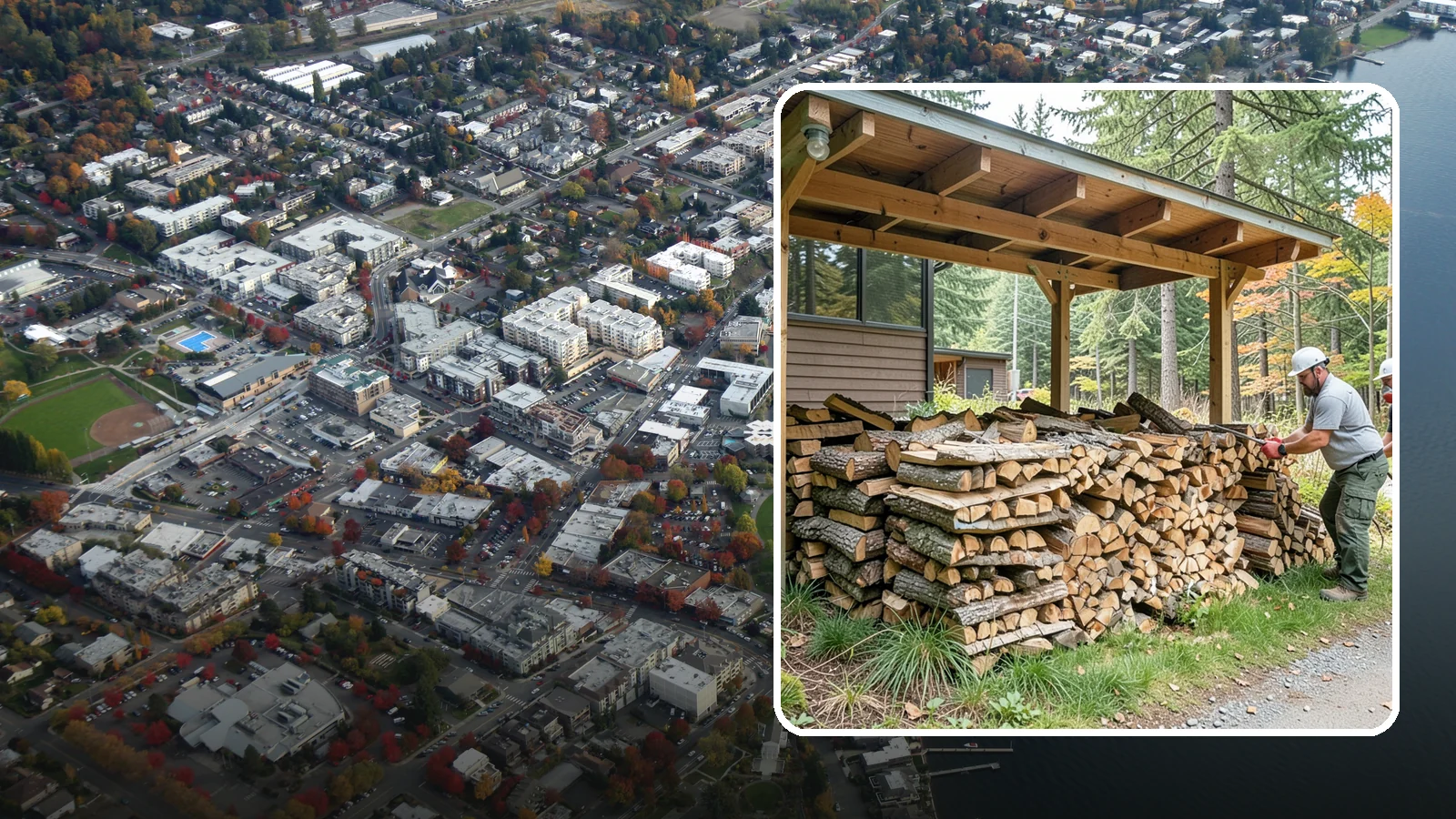 Firewood Stacking in Kirkland, King County, WA - We neatly stack your delivered firewood wherever you want it, so it dries better, stores tidy, and is ready to grab.