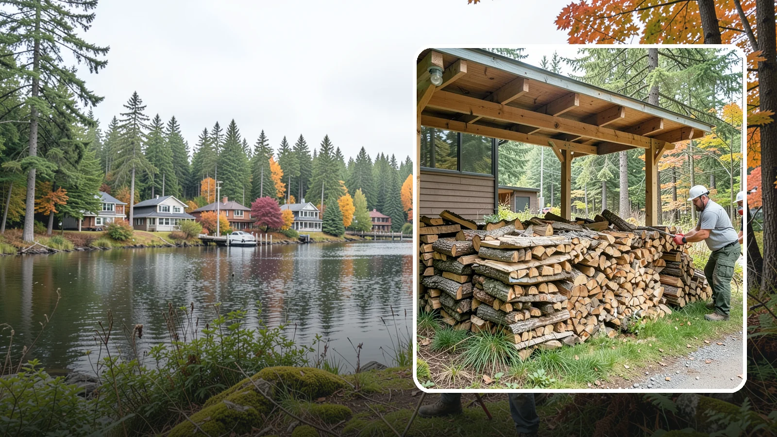 Firewood Stacking in La Conner, Skagit County, WA - We neatly stack your delivered firewood wherever you want it, so it dries better, stores tidy, and is ready to grab.