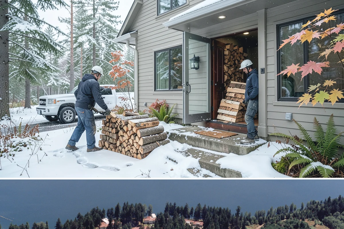 Firewood Stacking in Lakewood, Pierce County, WA - Add stacking to a fall delivery so your season's wood is organized and airing out before winter.
