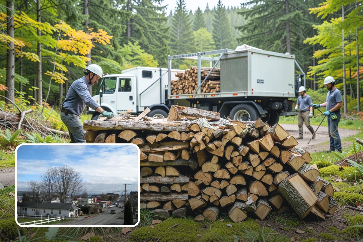 Firewood Stacking in Langley, Island County, WA - Saves you the labor of stacking a heavy load