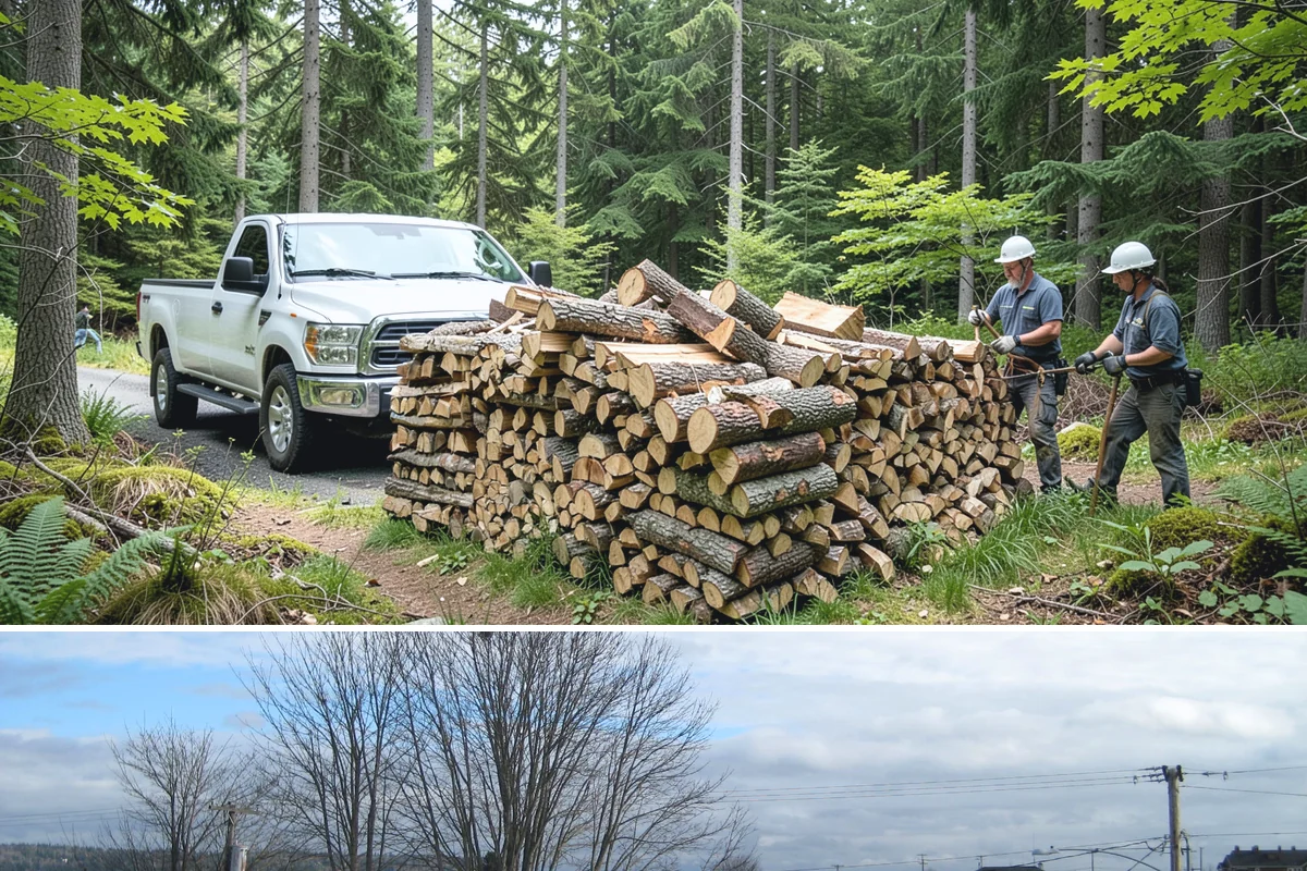 Firewood Stacking in Langley, Island County, WA - Add stacking to a fall delivery so your season's wood is organized and airing out before winter.