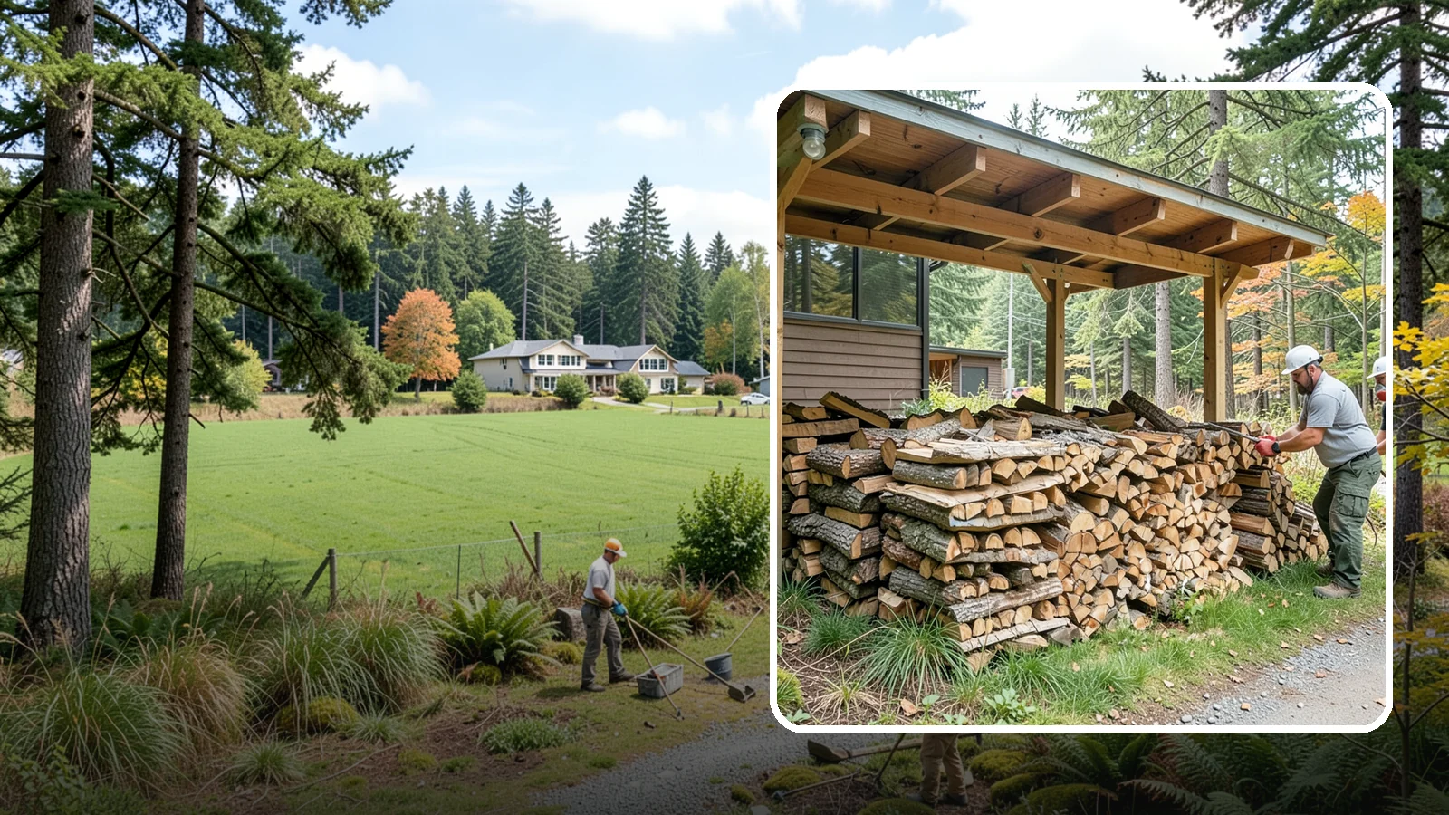 Firewood Stacking in Lyman, WA - We neatly stack your delivered firewood wherever you want it, so it dries better, stores tidy, and is ready to grab.