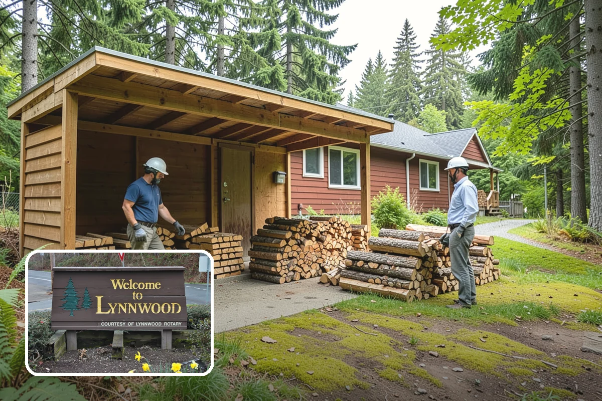Firewood Stacking in Lynnwood, Snohomish County, WA - Saves you the labor of stacking a heavy load