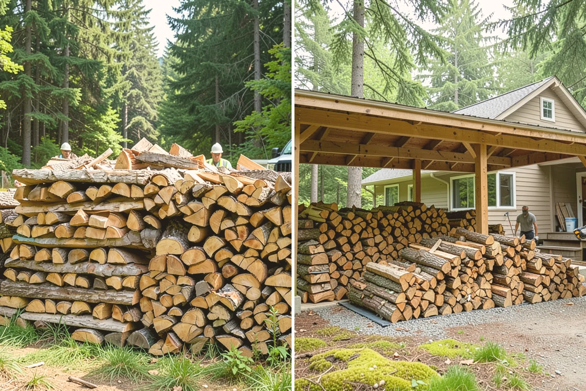 Firewood Stacking in Lynnwood, Snohomish County, WA - We deliver your measured, seasoned order