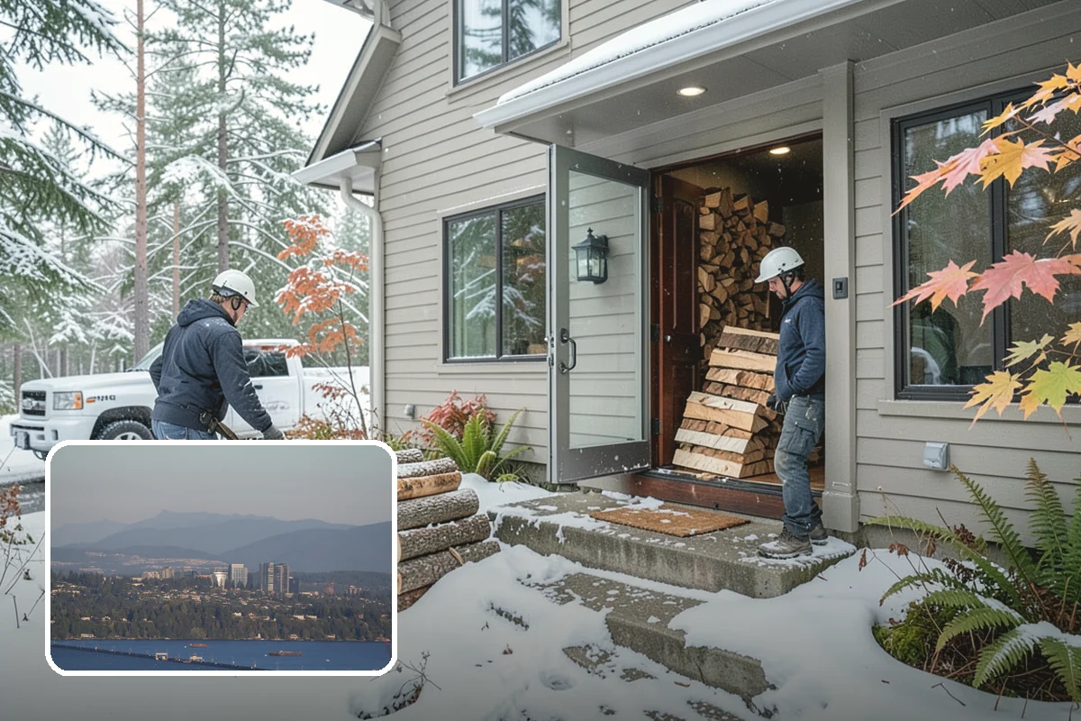 Firewood Stacking in Medina, King County, WA - Saves you the labor of stacking a heavy load