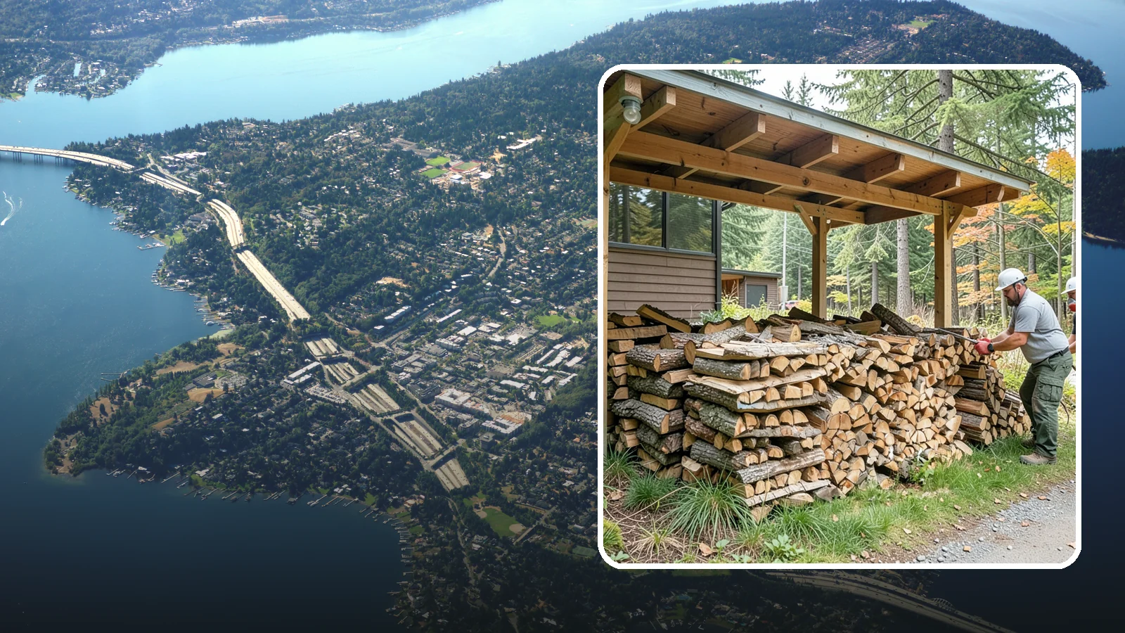 Firewood Stacking in Mercer Island, King County, WA - We neatly stack your delivered firewood wherever you want it, so it dries better, stores tidy, and is ready to grab.