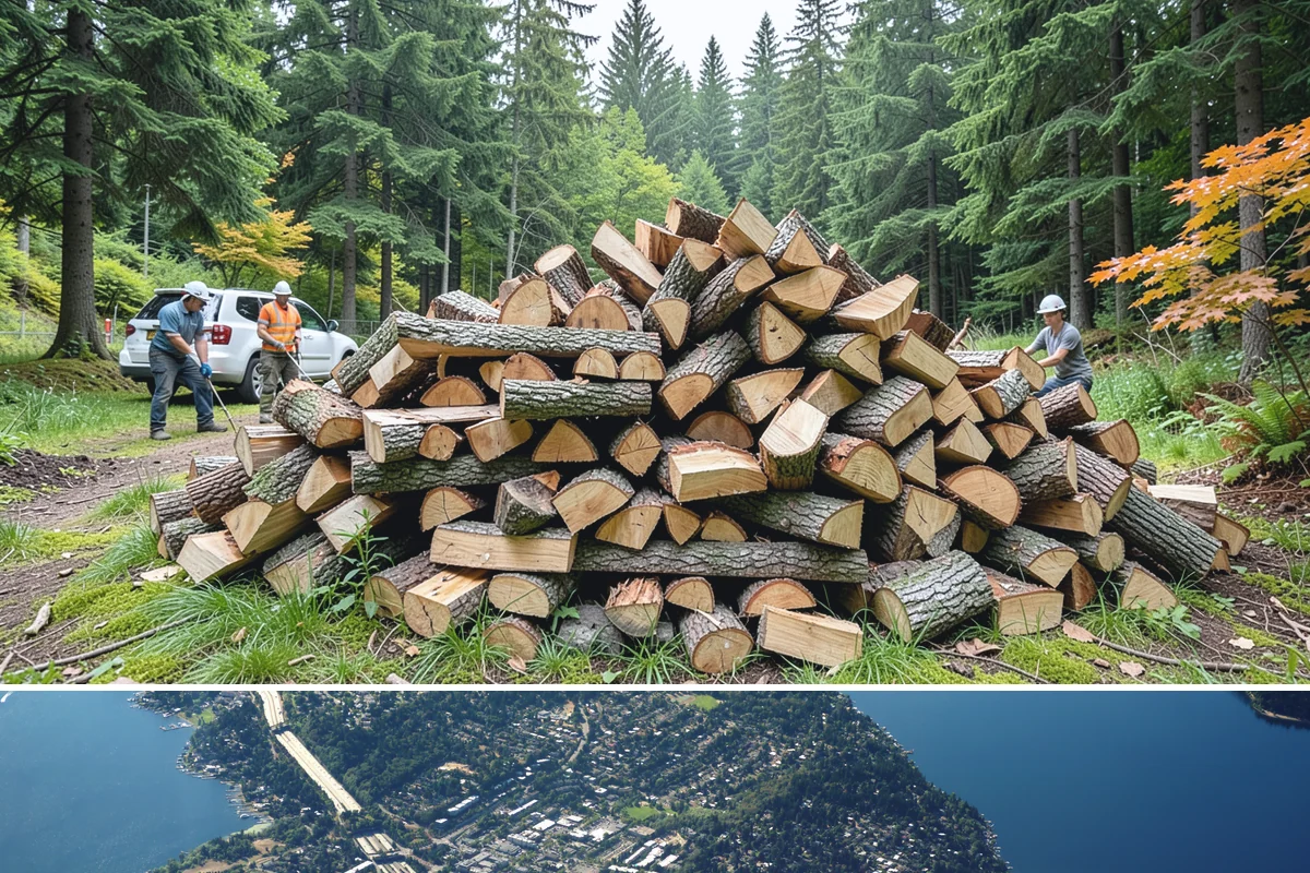 Firewood Stacking in Mercer Island, King County, WA - Add stacking to a fall delivery so your season's wood is organized and airing out before winter.
