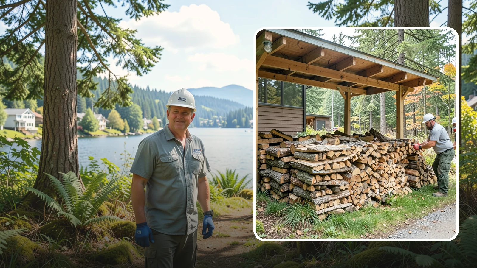 Firewood Stacking in Milton, King County, WA - We neatly stack your delivered firewood wherever you want it, so it dries better, stores tidy, and is ready to grab.