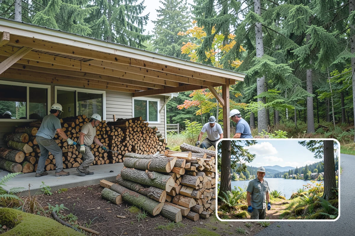 Firewood Stacking in Milton, King County, WA - Saves you the labor of stacking a heavy load