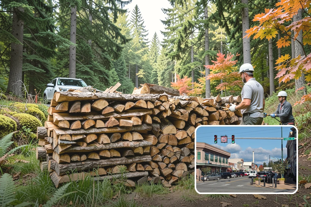Firewood Stacking in Monroe, Snohomish County, WA - Saves you the labor of stacking a heavy load