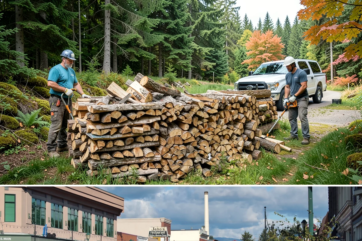Firewood Stacking in Monroe, Snohomish County, WA - Add stacking to a fall delivery so your season's wood is organized and airing out before winter.