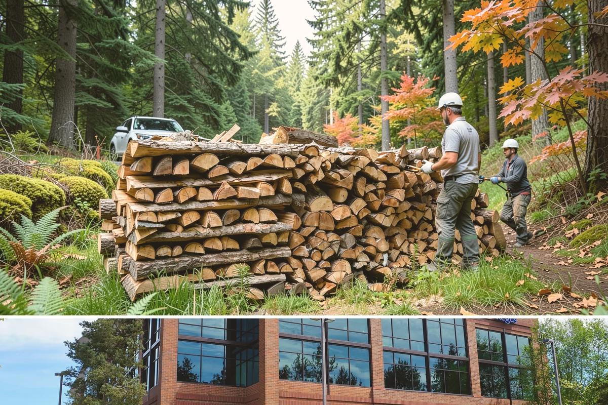 Firewood Stacking in Mountlake Terrace, Snohomish County, WA - Add stacking to a fall delivery so your season's wood is organized and airing out before winter.