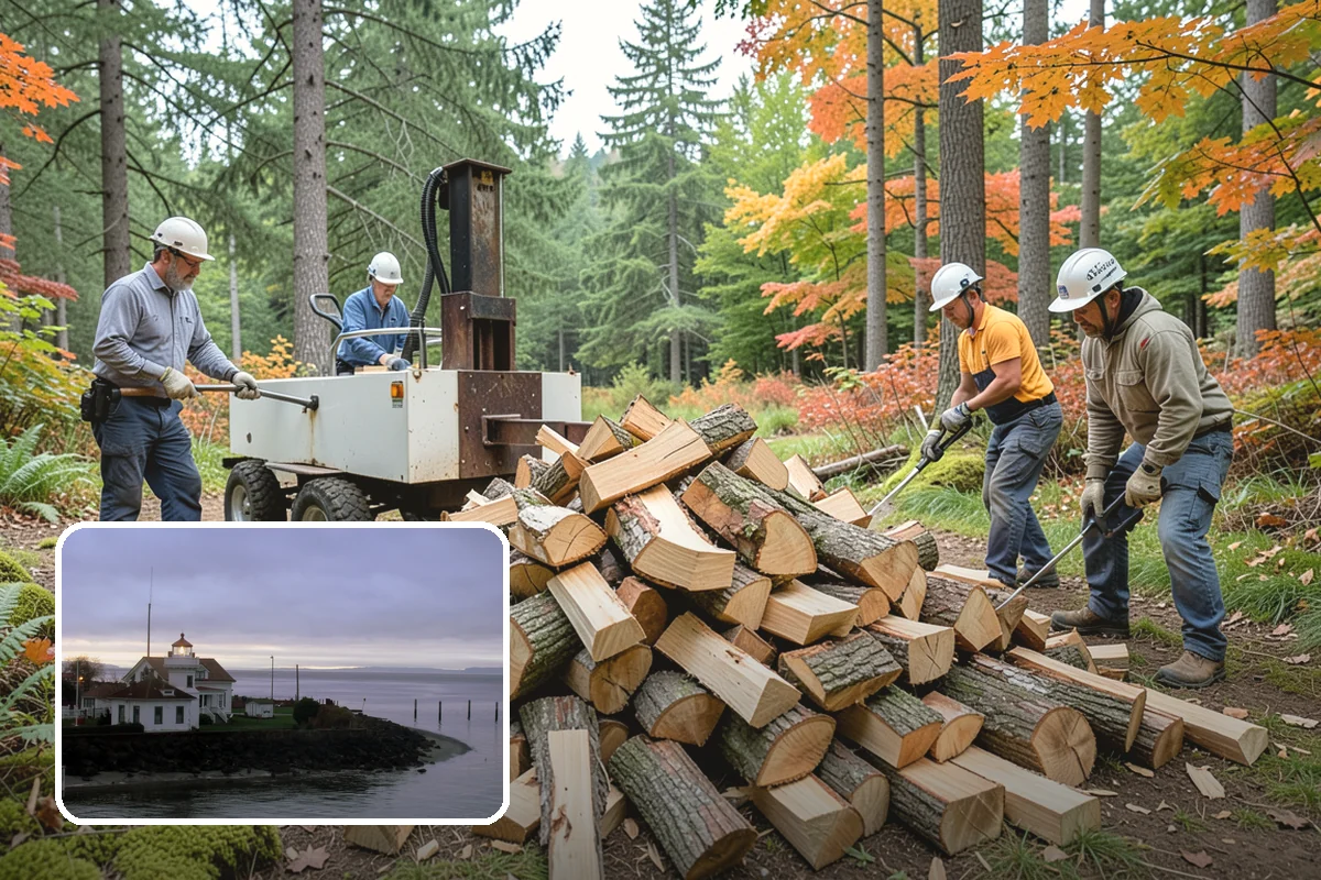 Firewood Stacking in Mukilteo, Snohomish County, WA - Saves you the labor of stacking a heavy load