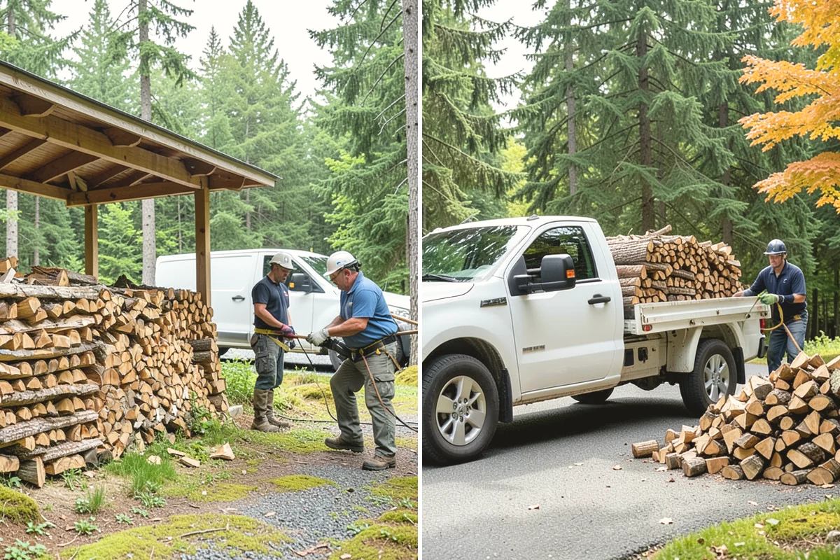 Firewood Stacking in Mukilteo, Snohomish County, WA - We deliver your measured, seasoned order