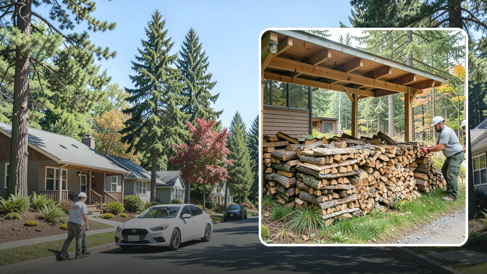 Firewood Stacking in Orting, Pierce County, WA - We neatly stack your delivered firewood wherever you want it, so it dries better, stores tidy, and is ready to grab.