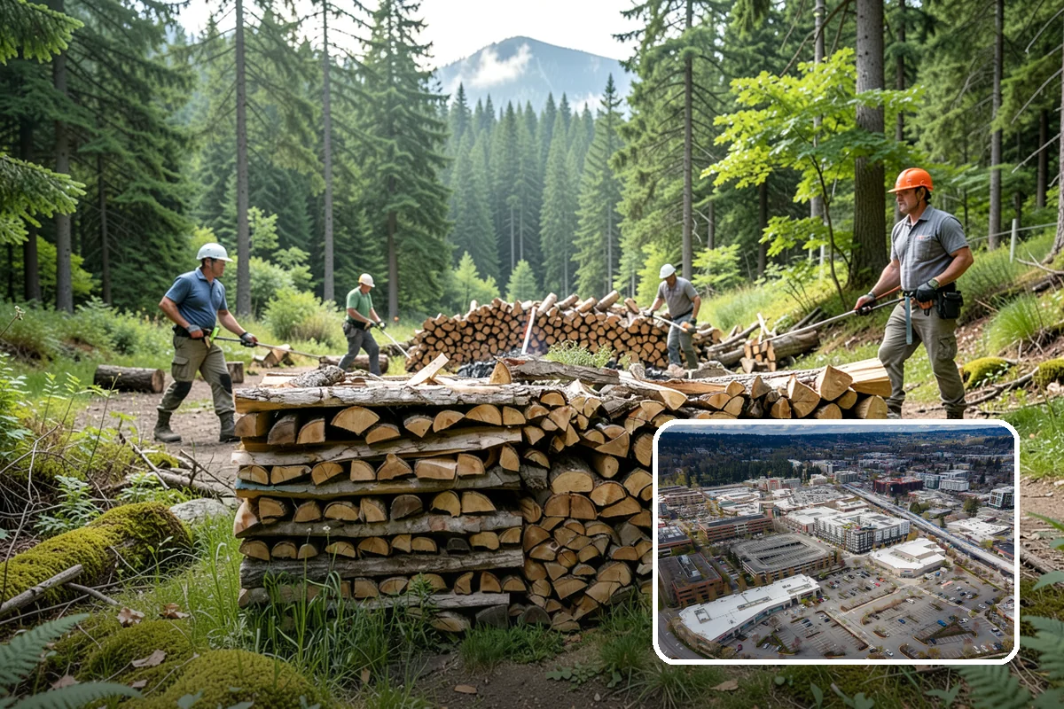 Firewood Stacking in Redmond, King County, WA - Saves you the labor of stacking a heavy load
