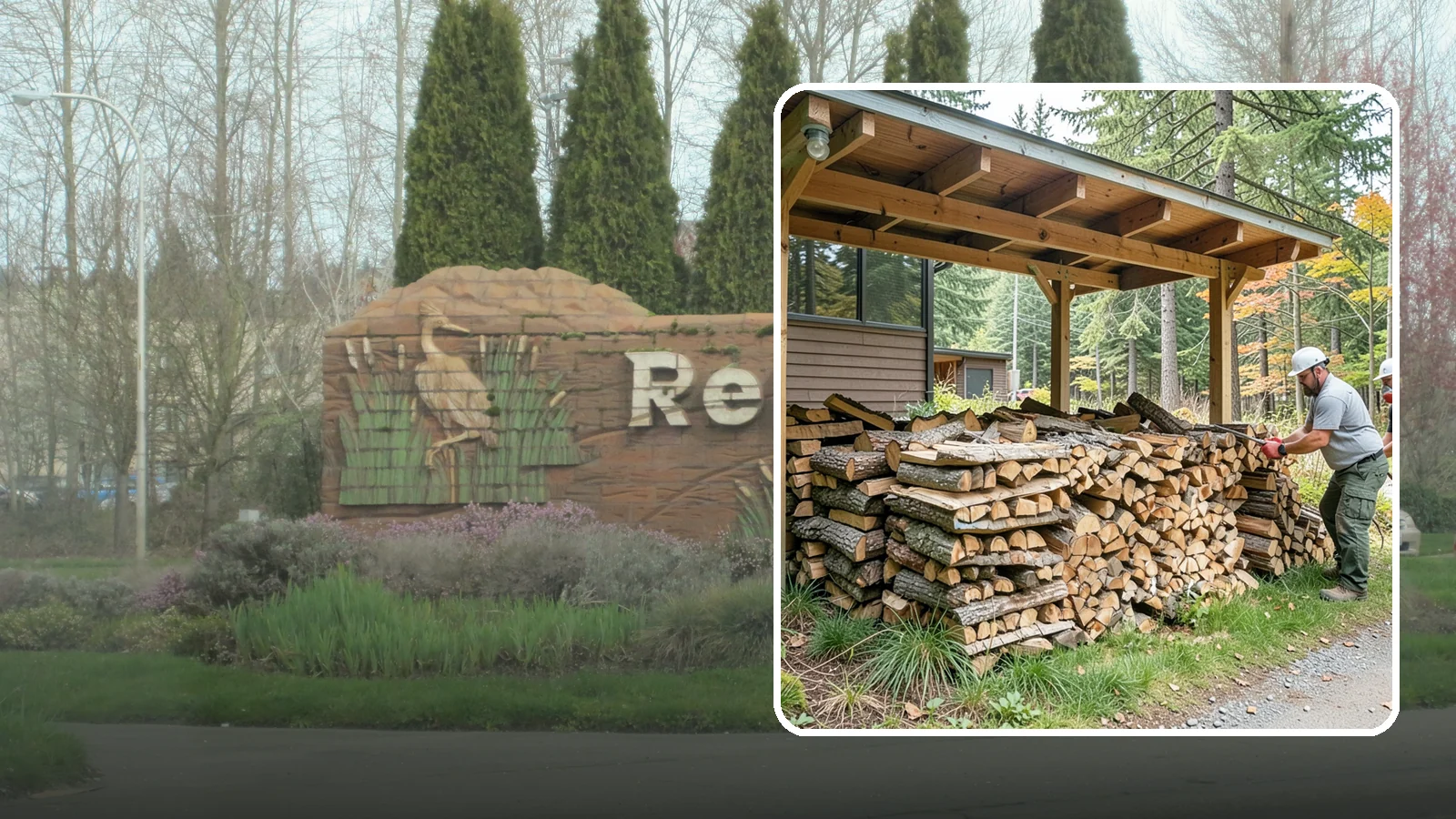 Firewood Stacking in Renton, King County, WA - We neatly stack your delivered firewood wherever you want it, so it dries better, stores tidy, and is ready to grab.