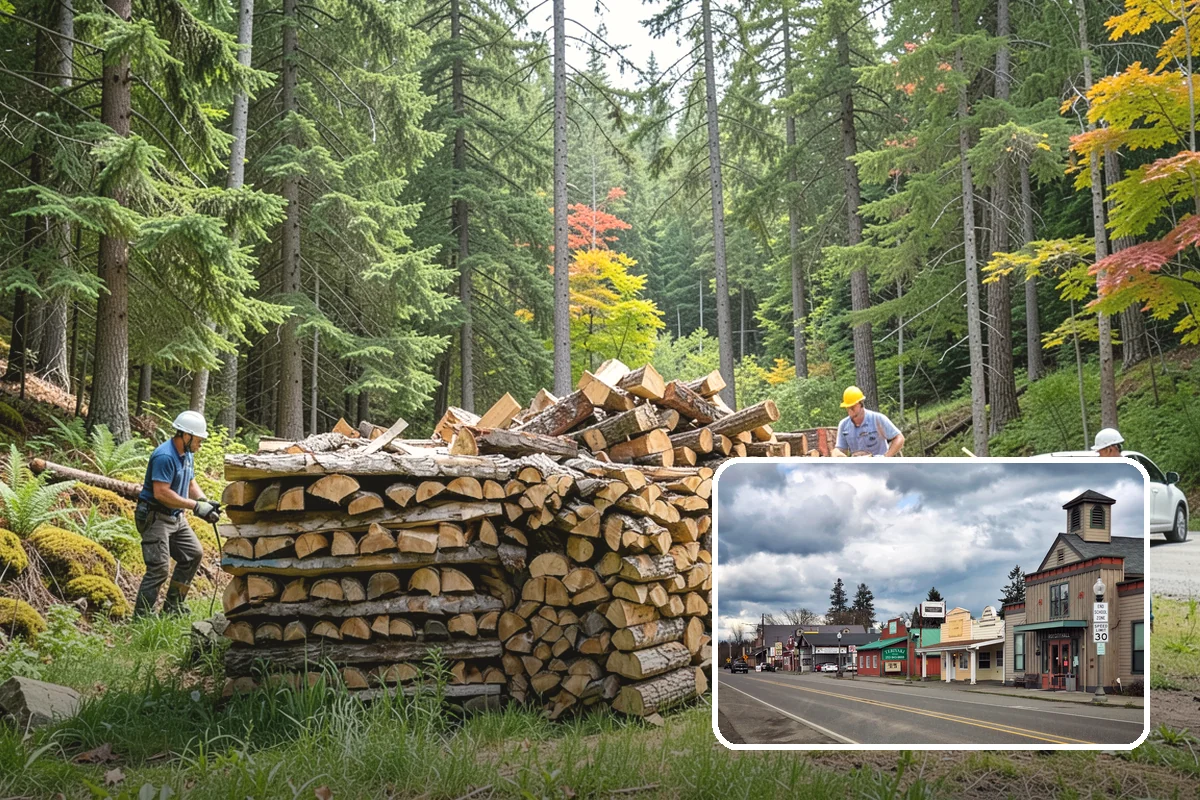 Firewood Stacking in Roy, Pierce County, WA - Saves you the labor of stacking a heavy load