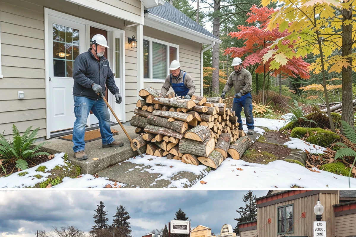Firewood Stacking in Roy, Pierce County, WA - Add stacking to a fall delivery so your season's wood is organized and airing out before winter.