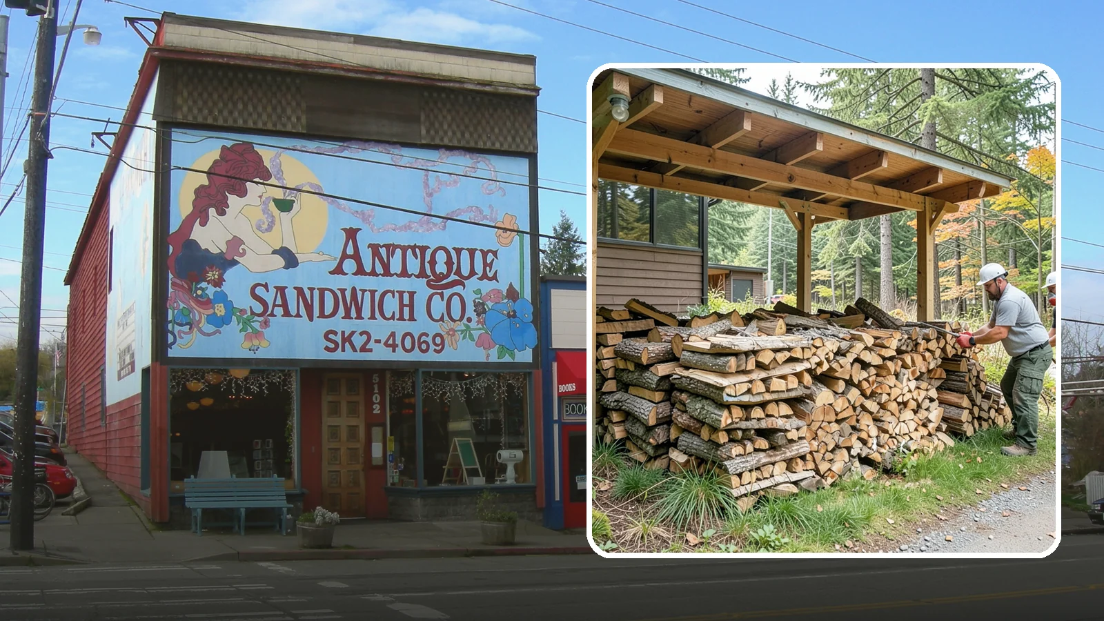 Firewood Stacking in Ruston, Pierce County, WA - We neatly stack your delivered firewood wherever you want it, so it dries better, stores tidy, and is ready to grab.