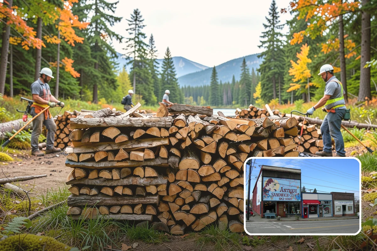 Firewood Stacking in Ruston, Pierce County, WA - Saves you the labor of stacking a heavy load