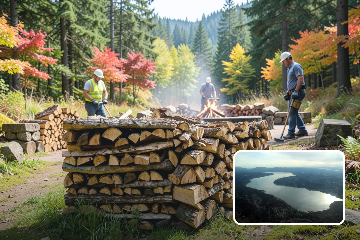 Firewood Stacking in Sammamish, King County, WA - Saves you the labor of stacking a heavy load