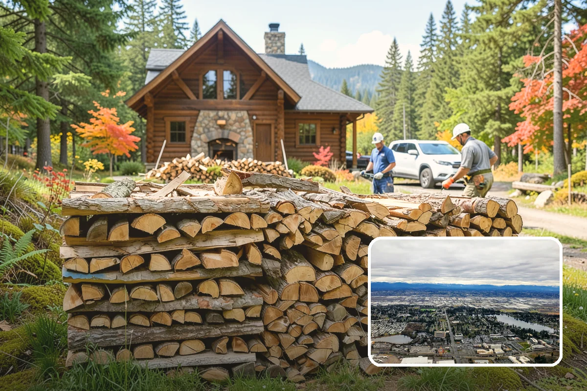 Firewood Stacking in SeaTac, WA - Saves you the labor of stacking a heavy load
