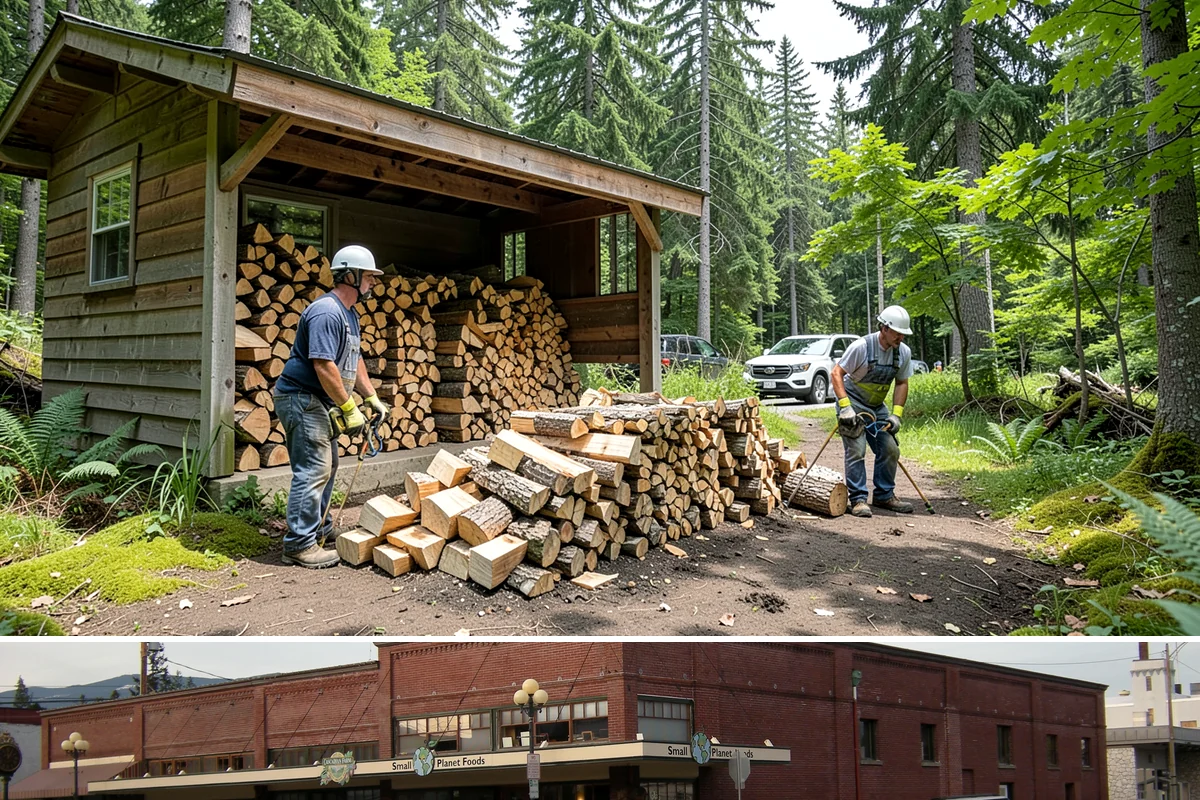 Firewood Stacking in Sedro-Woolley, Skagit County, WA - Add stacking to a fall delivery so your season's wood is organized and airing out before winter.
