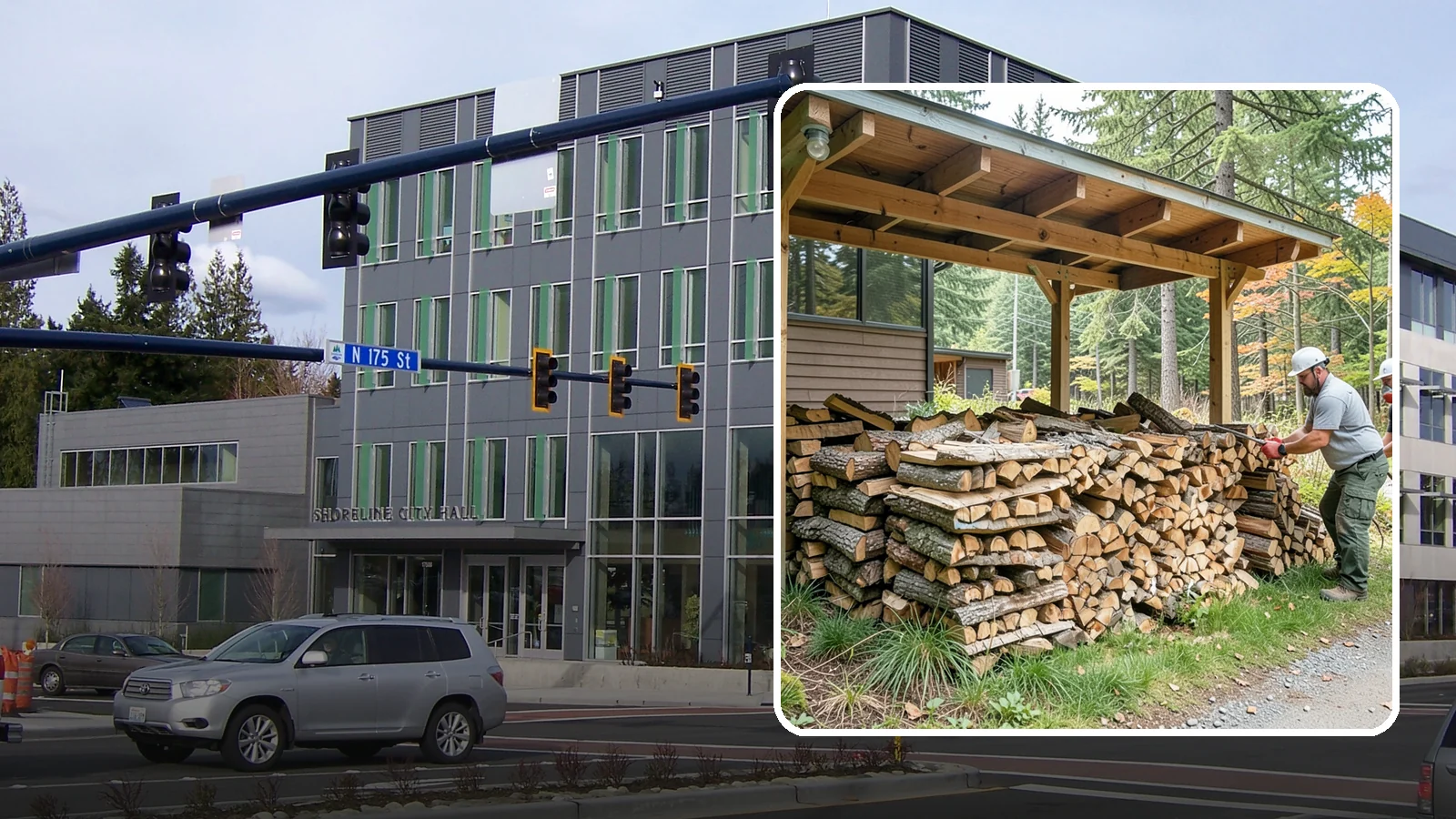 Firewood Stacking in Shoreline, King County, WA - We neatly stack your delivered firewood wherever you want it, so it dries better, stores tidy, and is ready to grab.