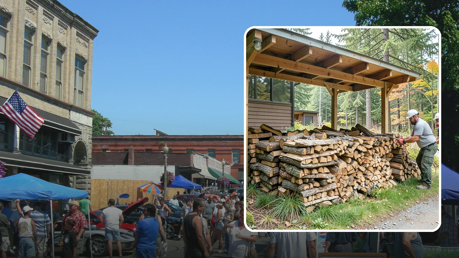 Firewood Stacking in Snohomish, Snohomish County, WA - We neatly stack your delivered firewood wherever you want it, so it dries better, stores tidy, and is ready to grab.