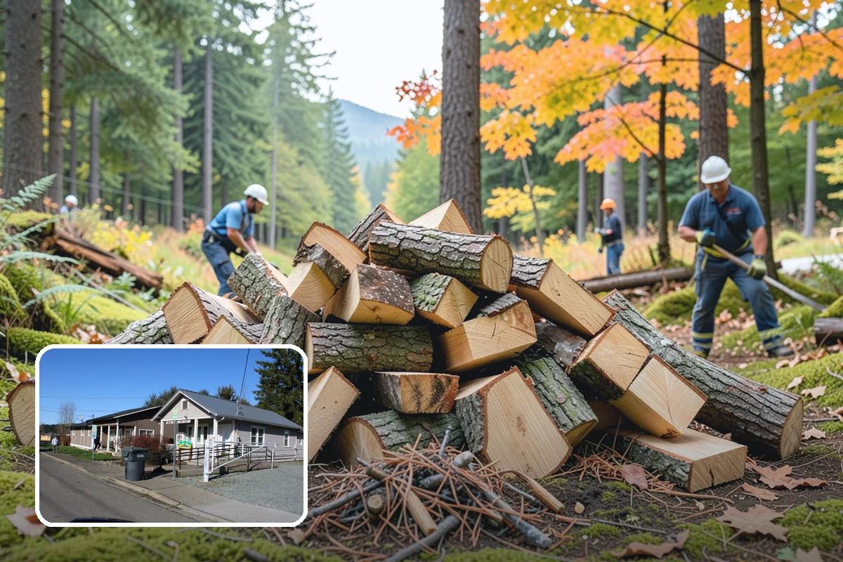 Firewood Stacking in South Prairie, Pierce County, WA - Saves you the labor of stacking a heavy load