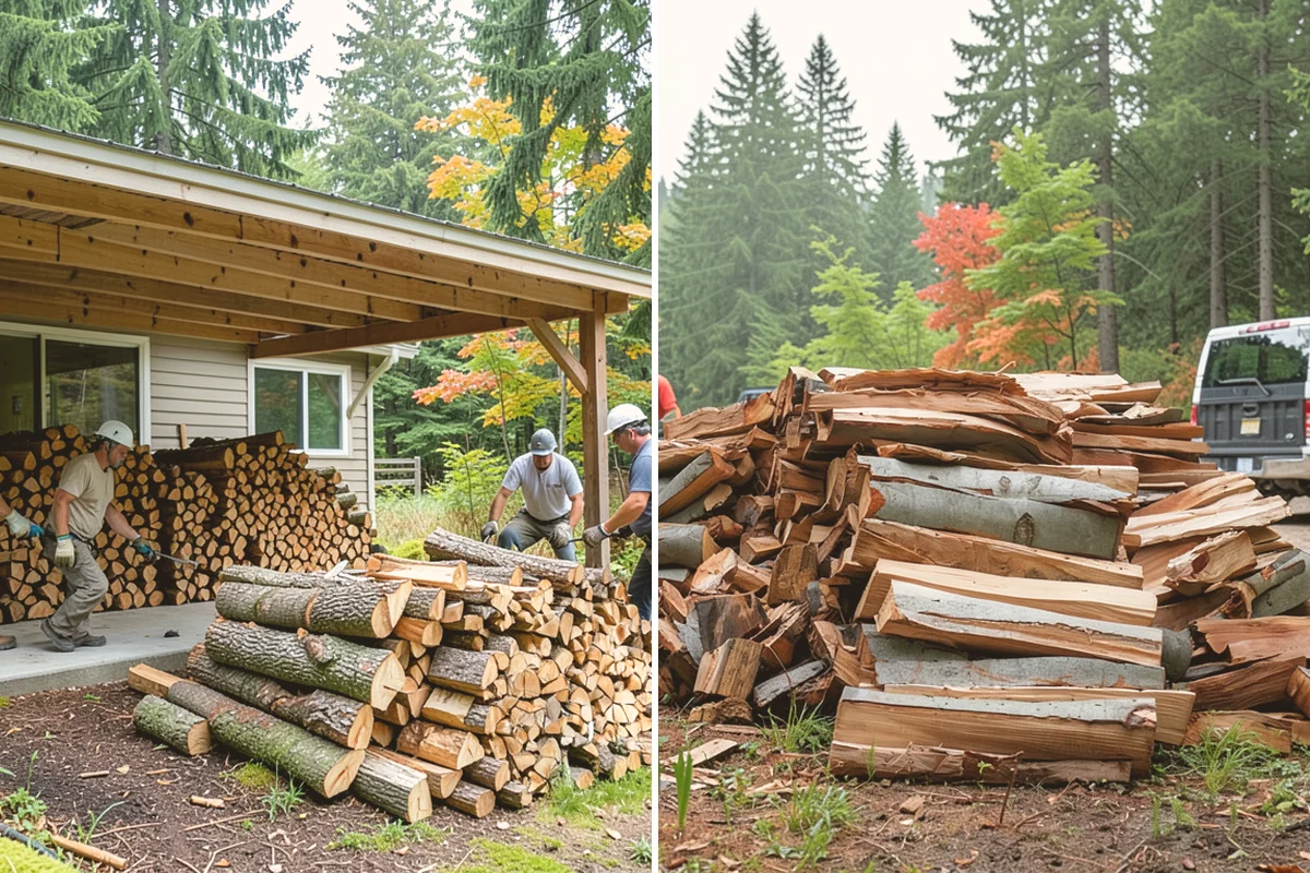 Firewood Stacking in Stanwood, Snohomish County, WA - We deliver your measured, seasoned order