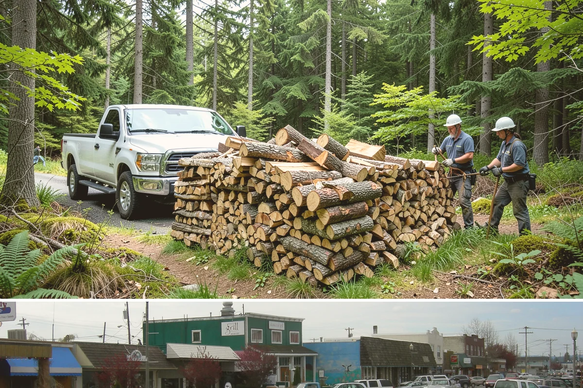 Firewood Stacking in Stanwood, Snohomish County, WA - Add stacking to a fall delivery so your season's wood is organized and airing out before winter.