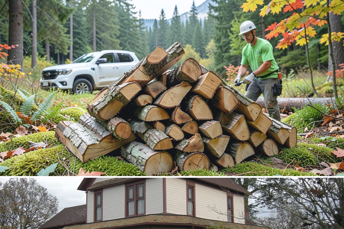 Firewood Stacking in Sumner, Pierce County, WA - Add stacking to a fall delivery so your season's wood is organized and airing out before winter.