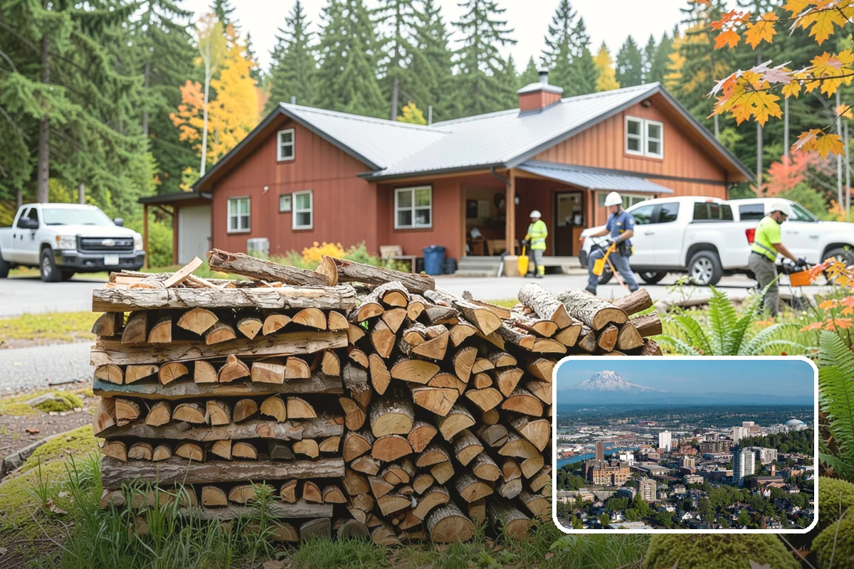 Firewood Stacking in Tacoma, Pierce County, WA - Saves you the labor of stacking a heavy load