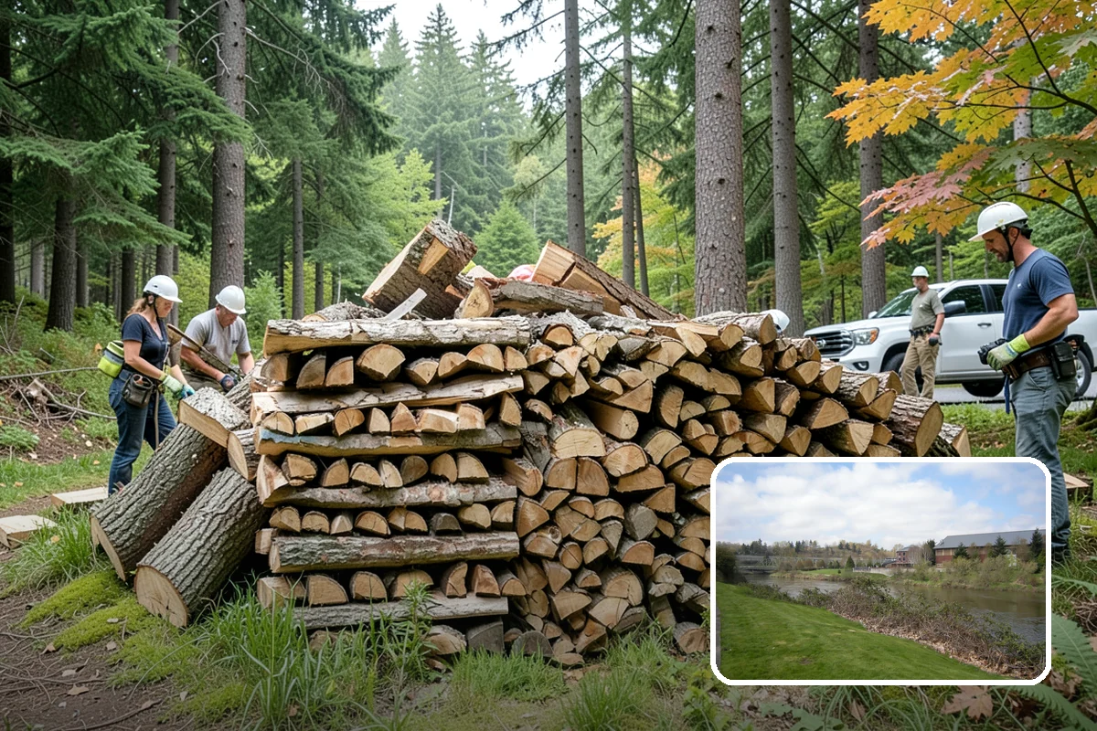 Firewood Stacking in Tukwila, King County, WA - Saves you the labor of stacking a heavy load