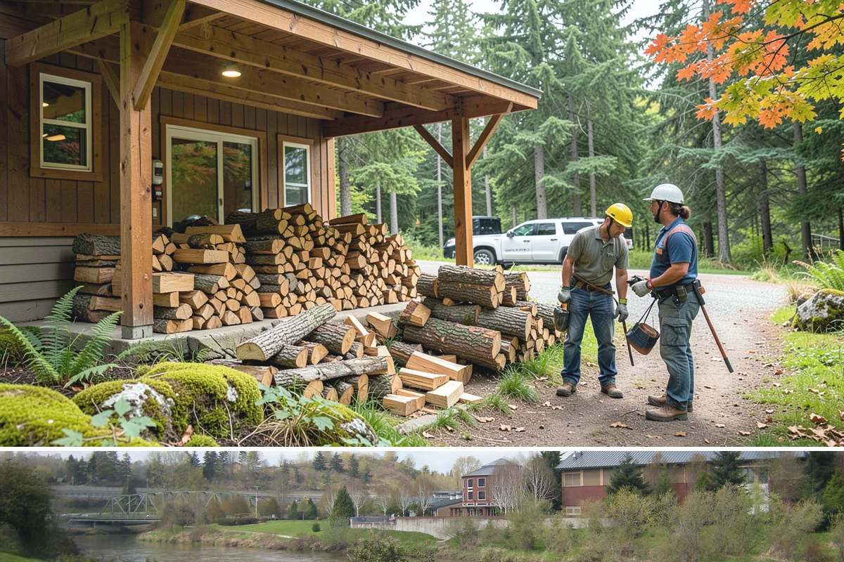 Firewood Stacking in Tukwila, King County, WA - Add stacking to a fall delivery so your season's wood is organized and airing out before winter.