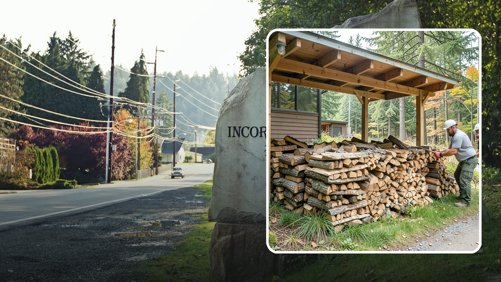 Firewood Stacking in Wilkeson, Pierce County, WA - We neatly stack your delivered firewood wherever you want it, so it dries better, stores tidy, and is ready to grab.