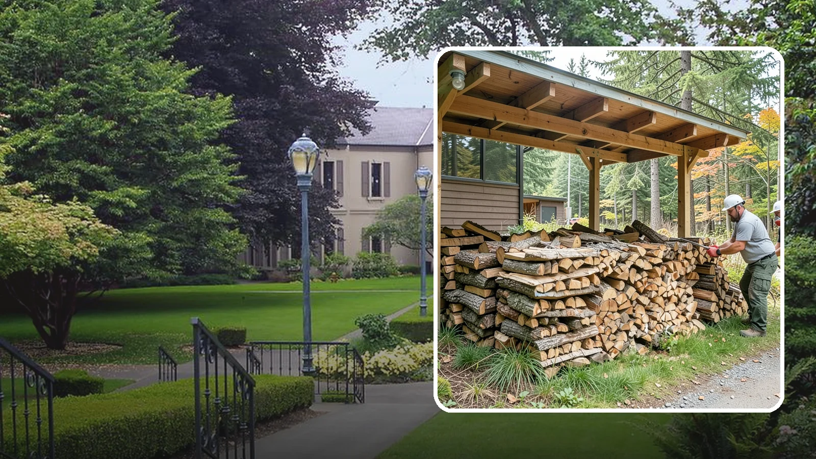 Firewood Stacking in Woodinville, King County, WA - We neatly stack your delivered firewood wherever you want it, so it dries better, stores tidy, and is ready to grab.