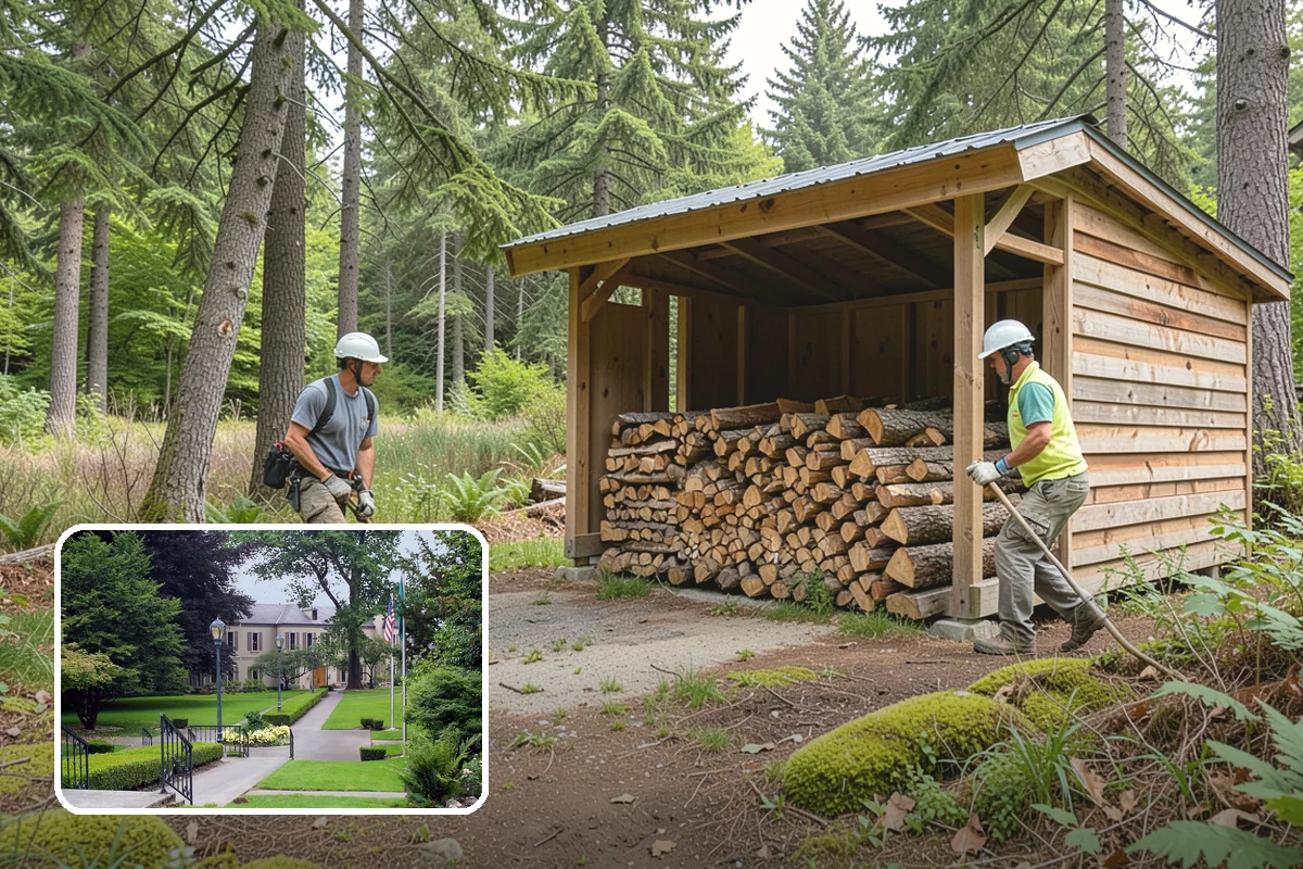 Firewood Stacking in Woodinville, King County, WA - Saves you the labor of stacking a heavy load
