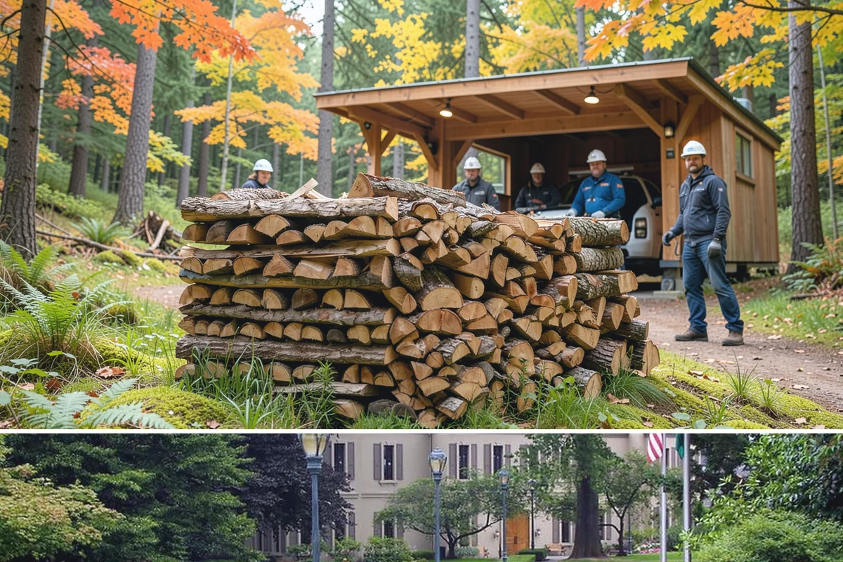 Firewood Stacking in Woodinville, King County, WA - Add stacking to a fall delivery so your season's wood is organized and airing out before winter.