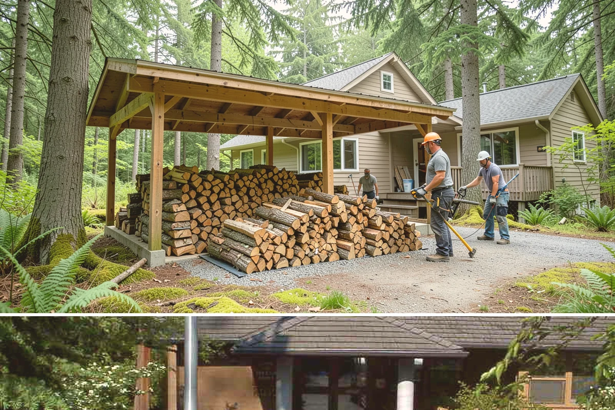 Firewood Stacking in Yarrow Point, King County, WA - Add stacking to a fall delivery so your season's wood is organized and airing out before winter.