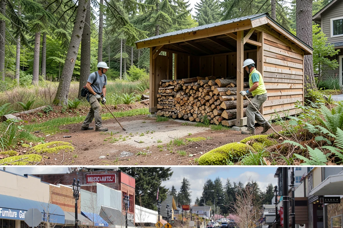 Firewood Storage Consultation in Bothell, King County, WA - Book a consultation in spring or early summer so you can build the right storage before seasoning season.