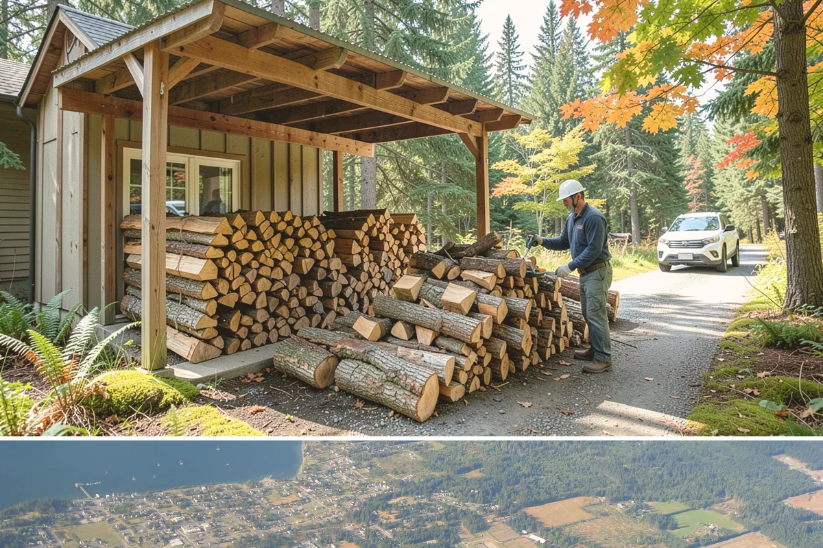 Firewood Storage Consultation in Coupeville, Island County, WA - Book a consultation in spring or early summer so you can build the right storage before seasoning season.