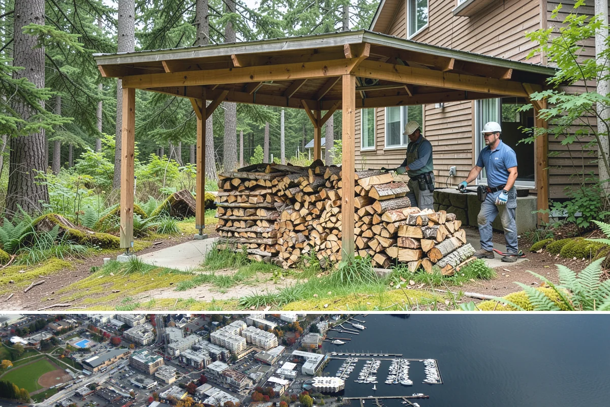Firewood Storage Consultation in Kirkland, King County, WA - Book a consultation in spring or early summer so you can build the right storage before seasoning season.
