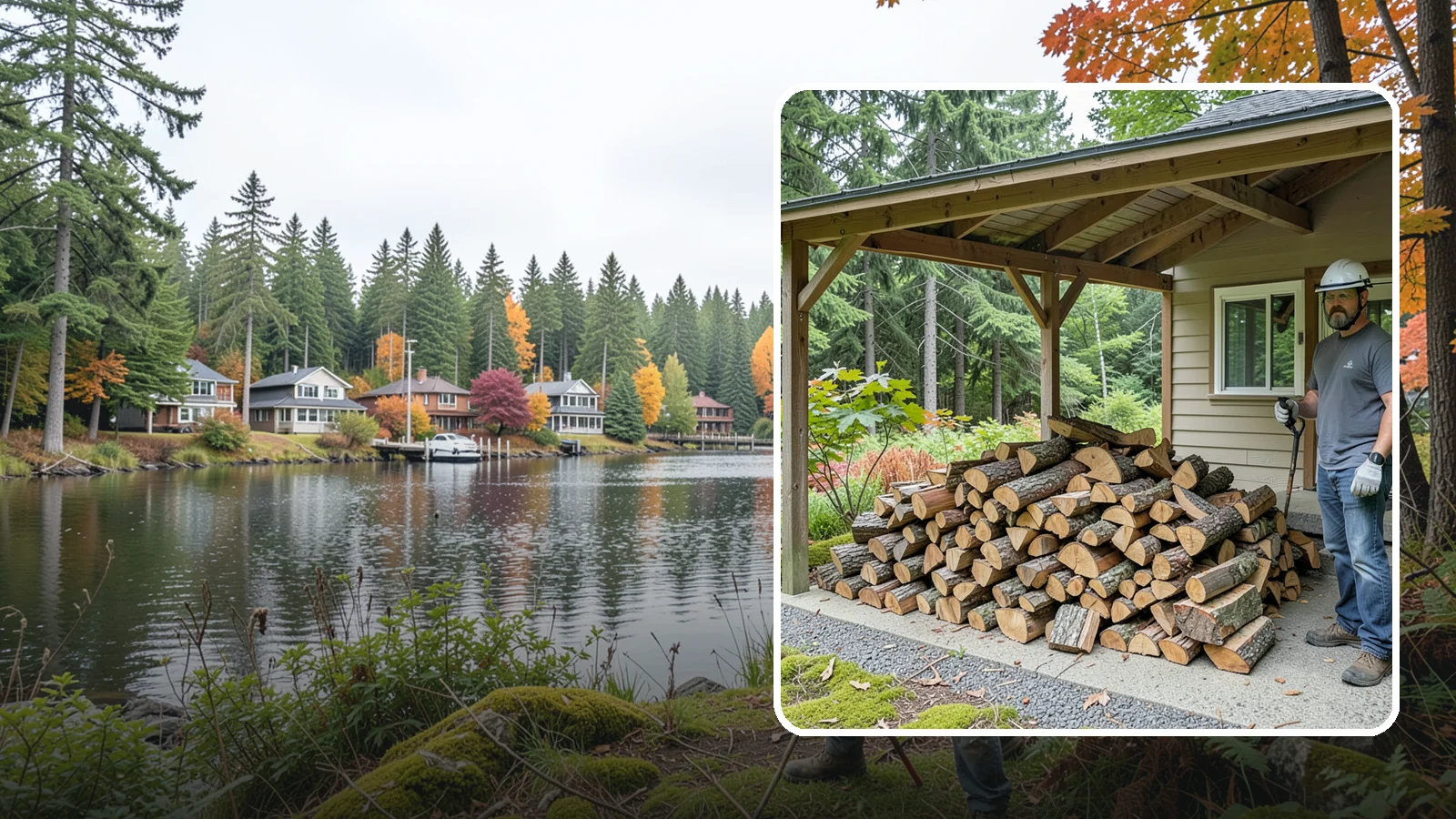 Firewood Storage Consultation in La Conner, Skagit County, WA - We walk your property and give you a clear plan for storing firewood so it seasons fast and stays dry in the Pacific Northwest.