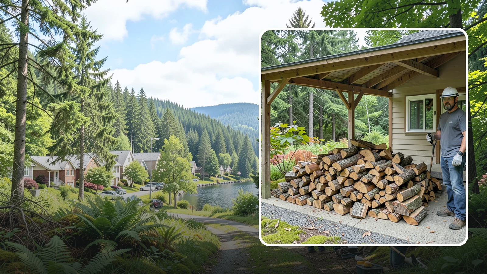 Firewood Storage Consultation in Lake Forest Park, King County, WA - We walk your property and give you a clear plan for storing firewood so it seasons fast and stays dry in the Pacific Northwest.